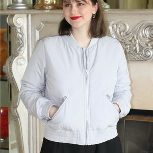 Athleta Light Gray Bomber Jacket